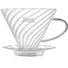 Bincoo Coffee Dripper,with 40 coffee filters Resuable Pour Over Coffee Maker With Handle, Slow Brewing Coffee Pour Over for Cafe, Travel, Home&Offices, 01 (Borosilicate Glass, 1-2 Cups(V01)
