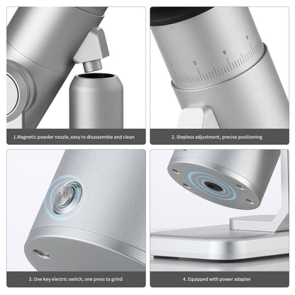 BINCOO BC-DM01 Professional Barista Electric Coffee Bean Grinder Aluminum Alloy Fuselage Titanium Conical Burr Commercial Household Tool