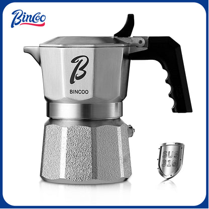 Bincoo GYKF2332 Italian Moka Pot 1 Cup - Stovetop Espresso Maker for Rich Coffee,316 Stainless Steel - Three-Valve Pressure Boosting Design