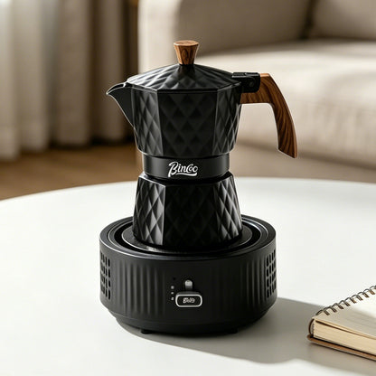 Bincoo Double Valve Moka Pot 2 Cups,Stovetop Espresso Maker,Italian Coffee Maker for Home and Camping