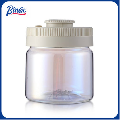 BINCOO Coffee Bean Moisture-Proof Sealed Jar Glass Storage Can Coffee Powder Date-Recording Press-to-Vacuum Storage Tank 400/600/800/1200ML