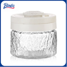 BINCOO Press‑to‑Vacuum Sealed Coffee Storage Jar Glass Airtight Container for Home Use Moisture‑proof with Date Tracker 400ML