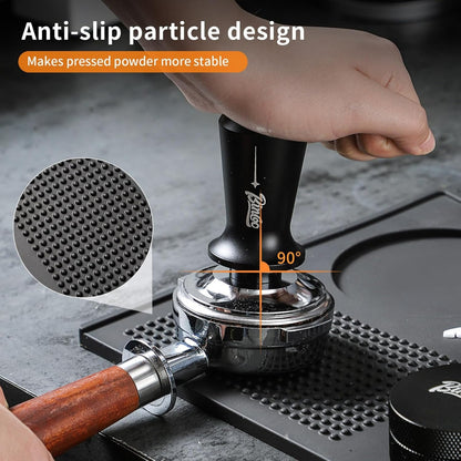 Bincoo GYKF1344 Multifunction Espresso Tamper Mat-Non-Slip Silicone Coffee Tamper Mat All in One-Tamping Pad for Barista Tool Home Kitchen Bar Coffee Shop (Black)