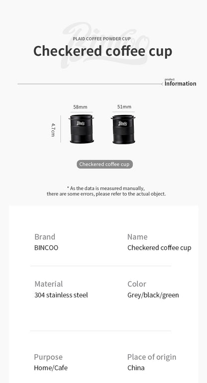 Checkered coffee Cup Espresso Dosing Cup