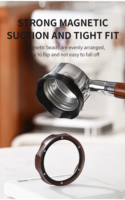 Bincoo Magnetic Coffee Dosing Ring - Petal Shape Anti-Splashing Espresso Powder Funnel, Universal Fit for 51/58mm Portafilters, Multiple Colors Available