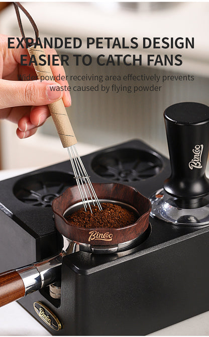 Bincoo Magnetic Coffee Dosing Ring - Petal Shape Anti-Splashing Espresso Powder Funnel, Universal Fit for 51/58mm Portafilters, Multiple Colors Available
