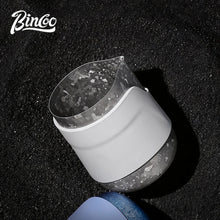 Bincoo Handleless Titanium Frothing Pitcher – Round Spout Latte Art Cup with Measuring Scale, Home Barista Tool