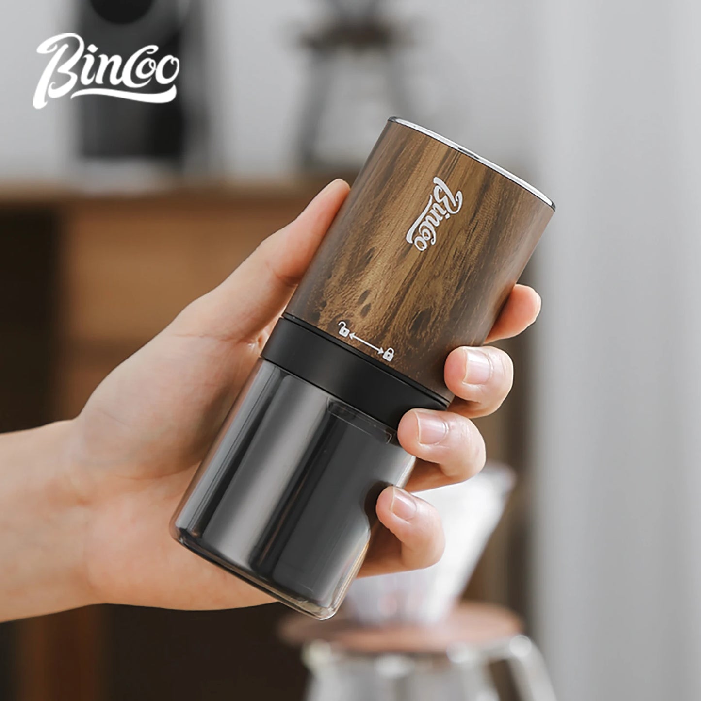Bincoo Electric Coffee Bean Grinder Small Bean Grinder Portable Mill Stainless Steel Core Hand USB Rechargeable Coffee Grinder
