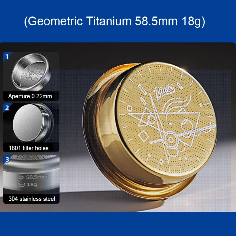 BINCOO Precision High Extraction Matrix 51/58.5mm Basket Filter,Micro Sieve Filter Basket Stainless Steel Portafilter Basket Net