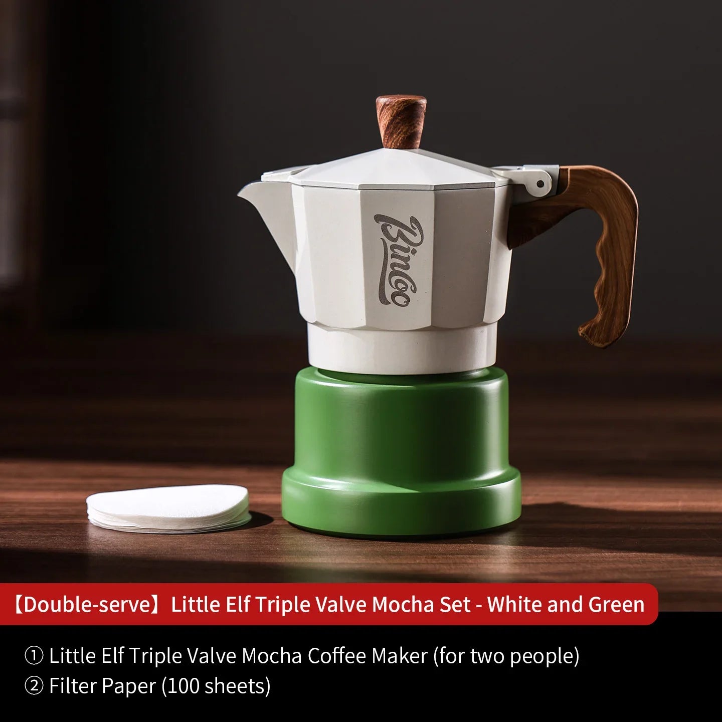 Bincoo GYKF2291 Professional 3Valve Moka Pot Construction 2-3 pa Pressure System Eagle Spout Design Prevents Leakage Home Coffee Brewing