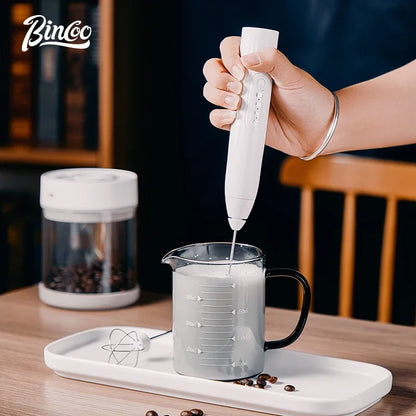 Bincoo Portable Dual Head Milk Frother  USB Rechargeable Stainless Steel Coffee Mixer with 3 Speeds for Smooth Latte Foam Coffee