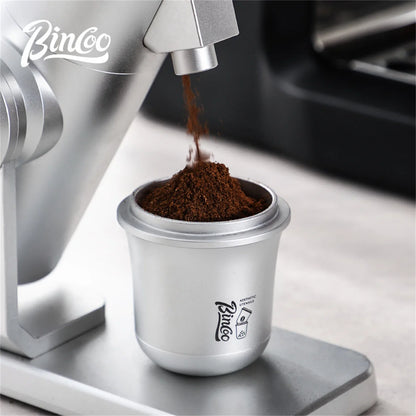 Bincoo 51/58mm Coffee Dosing Cup Aluminum Material Compatible with Espresso Portafilter Durable Wear Resistant Tool for Barista