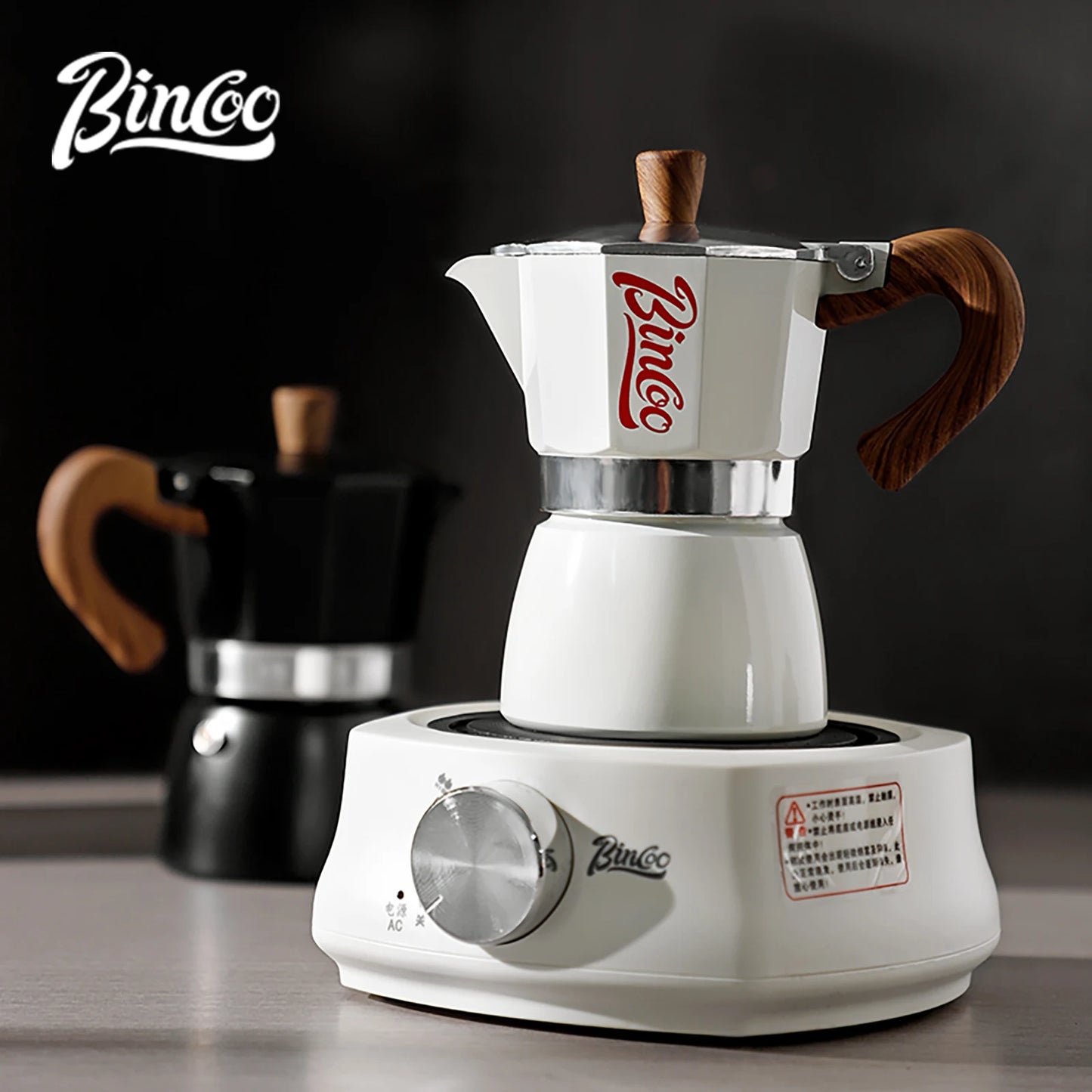 Bincoo Coffee Moka Pot, Single Valve Espresso Maker Brewed Coffee Italian Home Outdoor Kitchen Utensils Barista Accessories