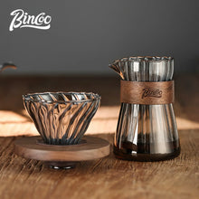 Bincoo 500ml Coffee Share Pot Pour Over Coffee Dripper Set Glass Server V01 Funnel Drip Maker Brewed Cup Coffee Sharing Pots Set