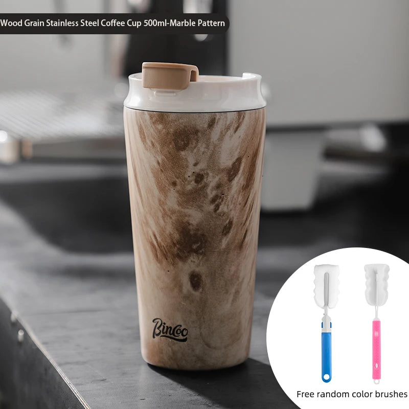 Bincoo 280ml 500ML Stainless Steel Coffee Cup With Ceramic inner liner Double Layer Thermal Mug Travel Car Insulated Water Cups