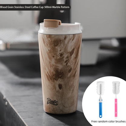 Bincoo 280ml 500ML Stainless Steel Coffee Cup With Ceramic inner liner Double Layer Thermal Mug Travel Car Insulated Water Cups