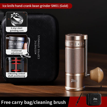 Bincoo Manual Coffee Grinder Hand Adjustable Portable Mill 420 CNC Steel Core Burr Inside Foldable Coffee Grinder Barista Tools