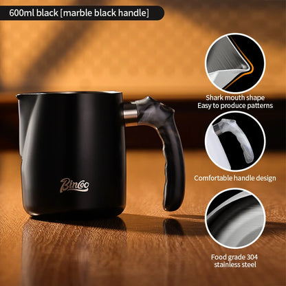 Bincoo GYKF2322 Professional Milk Frothing Jug 600ml Sharp Spout Cup Perfect for Latte Art and Milk Steaming Barista Essential Accessory