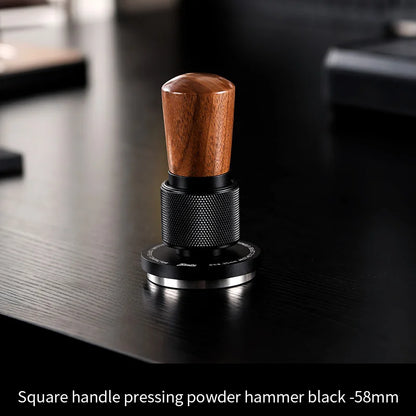 BINCOO 51mm/58mm 30Ib Impact Constant Pressure Coffee Tamper Stainless Steel Base Anti-Rust Wood Handle Barista Espresso Tools