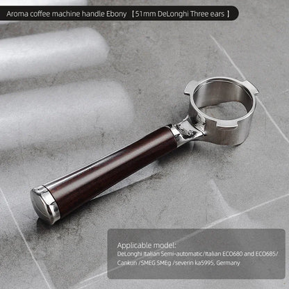 Bincoo Aroma Bottomless Portafilter, Walnut 58mm Universal, Espresso Machine Upgrade, Open Design Fits Delonghi Dongling