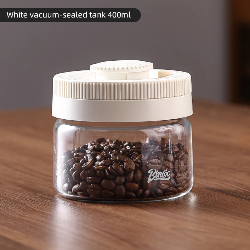 BINCOO Vacuum Sealed Tank Coffee Bean Storage Tank Household Glass Food Storage Jars Moisture-proof Airtight Sealed Container