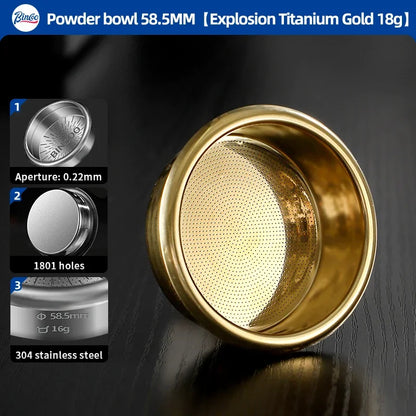 BINCOO High Precision Extraction Matrix Basket Filter,Micro Sieve Filter Basket Stainless Steel Portafilter Basket for 51/58.5mm