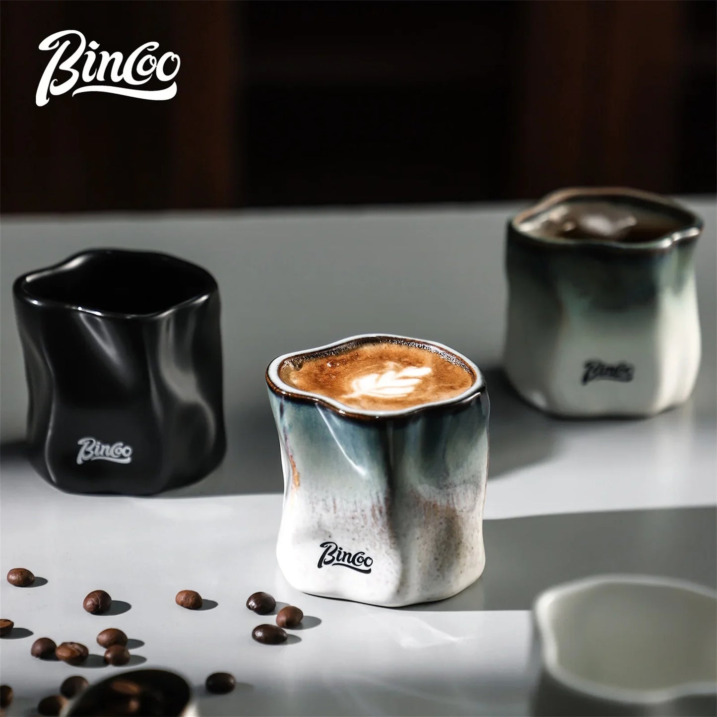 Bincoo Ceramic Coffee Cup Barista Tools Art Latte Espresso Mug for Tea Cocoa Cappuccino Home Office Cafe Kitchen Accessories