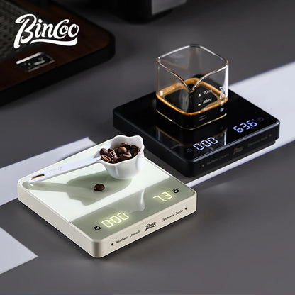 Bincoo Digital Coffee Scale with Flow Rate Timer 3 Smart Modes 0.1g High Precise for Espresso Pour Over Barista Kitchen Scale