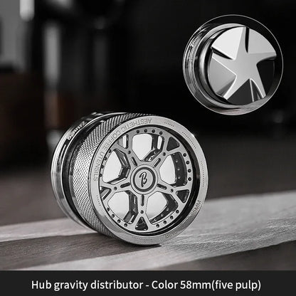 Bincoo 58/58.35mm Self Gravity Powder Distributor Stainless Steel Powder Hammer Automatic Height Adjustment Italian Barista Tool