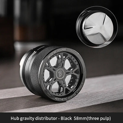 Bincoo 58/58.35mm Self Gravity Powder Distributor Stainless Steel Powder Hammer Automatic Height Adjustment Italian Barista Tool