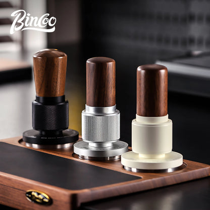 BINCOO 51mm/58mm 30Ib Impact Constant Pressure Coffee Tamper Stainless Steel Base Anti-Rust Wood Handle Barista Espresso Tools