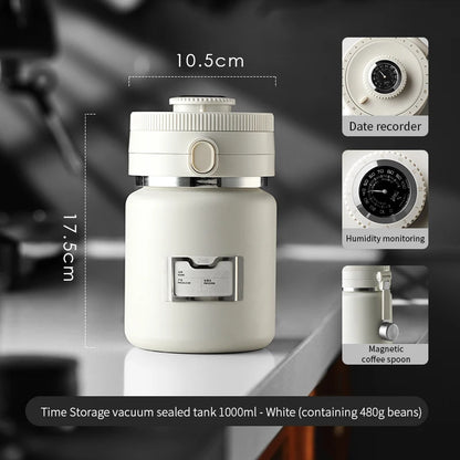 Bincoo Coffee Bean Vacuum Sealed Canister Coffee Powder Storage Canister Stainless Steel Double Layer Storage Canister