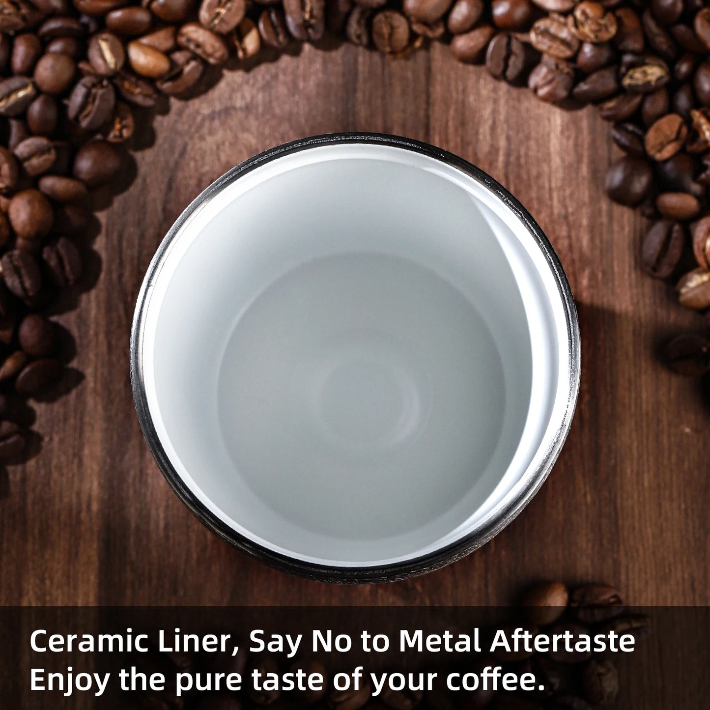 Bincoo 280ml Double Wall Ceramic Lined Travel Mug Portable Car Insulated Cup Stainless Steel Thermal Cup for Camping & Daily