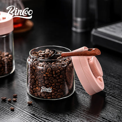 BINCOO Vacuum Sealed Tank Coffee Bean Storage Tank Household Glass Food Storage Jars Moisture-proof Airtight Sealed Container