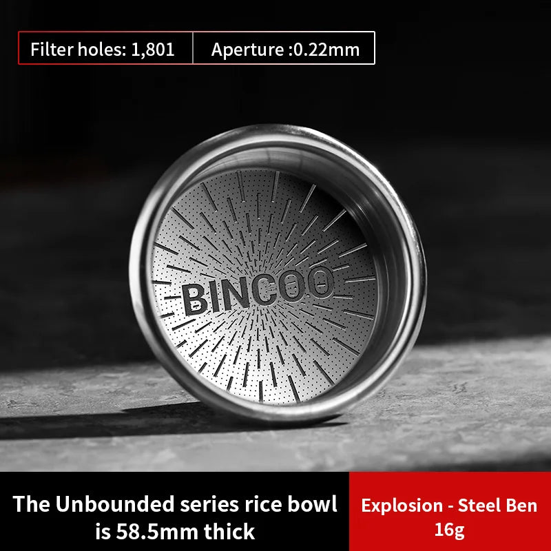 BINCOO Precision High Extraction Matrix 51/58.5mm Basket Filter,Micro Sieve Filter Basket Stainless Steel Portafilter Basket Net