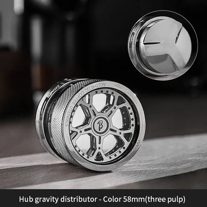 Bincoo 58/58.35mm Self Gravity Powder Distributor Stainless Steel Powder Hammer Automatic Height Adjustment Italian Barista Tool