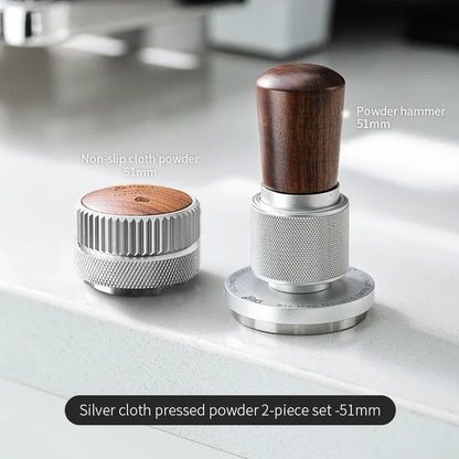 Bincoo 51MM/58MM 30lb Constant Pressure Espresso Coffee Tamper, Stainless Steel Ripple Base, Wood Handle for Home/Cafe Barista