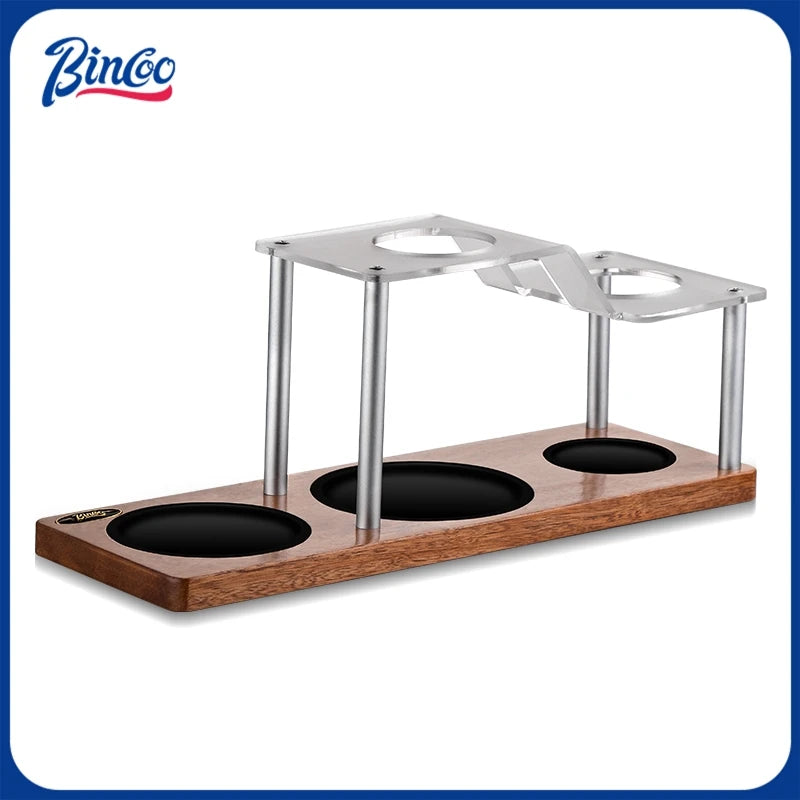 Bincoo Professional Coffee Dripper Stand Acrylic Body Anti-Slip Base and Sturdy Aluminum Frame for Secure Organized Storage