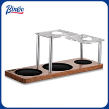 Bincoo Professional Coffee Dripper Stand Acrylic Body Anti-Slip Base and Sturdy Aluminum Frame for Secure Organized Storage