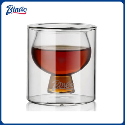 Bincoo Double Layered Coffee Cup High Borosilicate Glass Heat-resistant Anti Scald Concentrated Cup Milk Coffee Ice American Cup