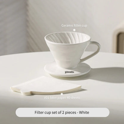 Bincoo GYKF0679 Drip Coffee Set with Ceramic Filter and Glass Carafe All in One Pour Over Brewing Ideal for Beginners Gift Presentation