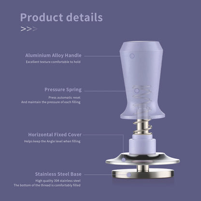 Bincoo GYKF1807 Premium Spring-Loaded Espresso Tamper 51mm/58mm Compatible Threaded Bottom  for Even Tamping Barista Essential Tool