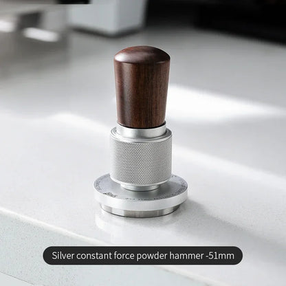 Bincoo 51MM/58MM 30lb Constant Pressure Espresso Coffee Tamper, Stainless Steel Ripple Base, Wood Handle for Home/Cafe Barista