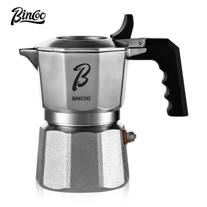 Bincoo Three valve Moka Pot Stainless Steel Body Electric Pottery Pot Home Italian Espresso Coffee Pot Set Barista Accessories