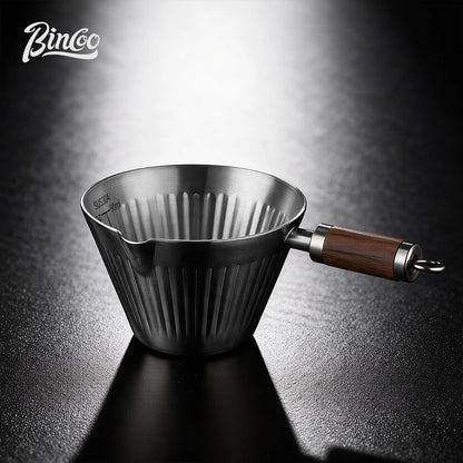 Bincoo 304 Stainless Steel Espresso Measuring Cup – Drip Tray Receiver with Scale, Coffee Machine Extraction Cup