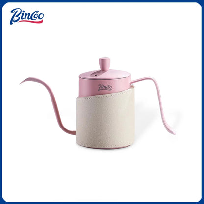 Bincoo GYKF0578 1350ML Hand Brewed Coffee Pot Stainless Steel Goose Neck Long Spout Narrow Mouth with Handle Milk Foam Teapot Kitchen Tool