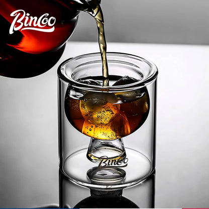 Bincoo Double Layered Coffee Cup High Borosilicate Glass Heat-resistant Anti Scald Concentrated Cup Milk Coffee Ice American Cup