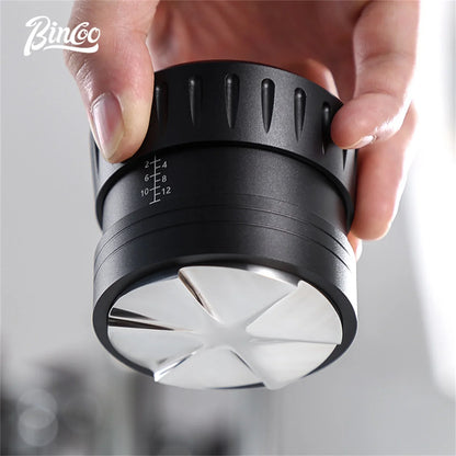 Bincoo Self Gravity Powder Distributor 58.35/58mm Stainless Steel Powder Hammer Automatic Height Adjustment Italian Barista Tool