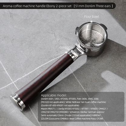 Bincoo Aroma Bottomless Portafilter, Walnut 58mm Universal, Espresso Machine Upgrade, Open Design Fits Delonghi Dongling