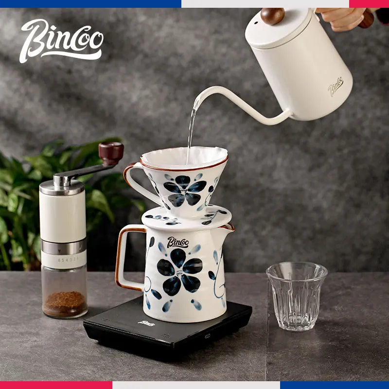 Bincoo Hand Brewing Coffee Pot Set Ceramic Filter Cup Sharing Pot Coffee Kettle Coffee Utensils 400ML 600ML